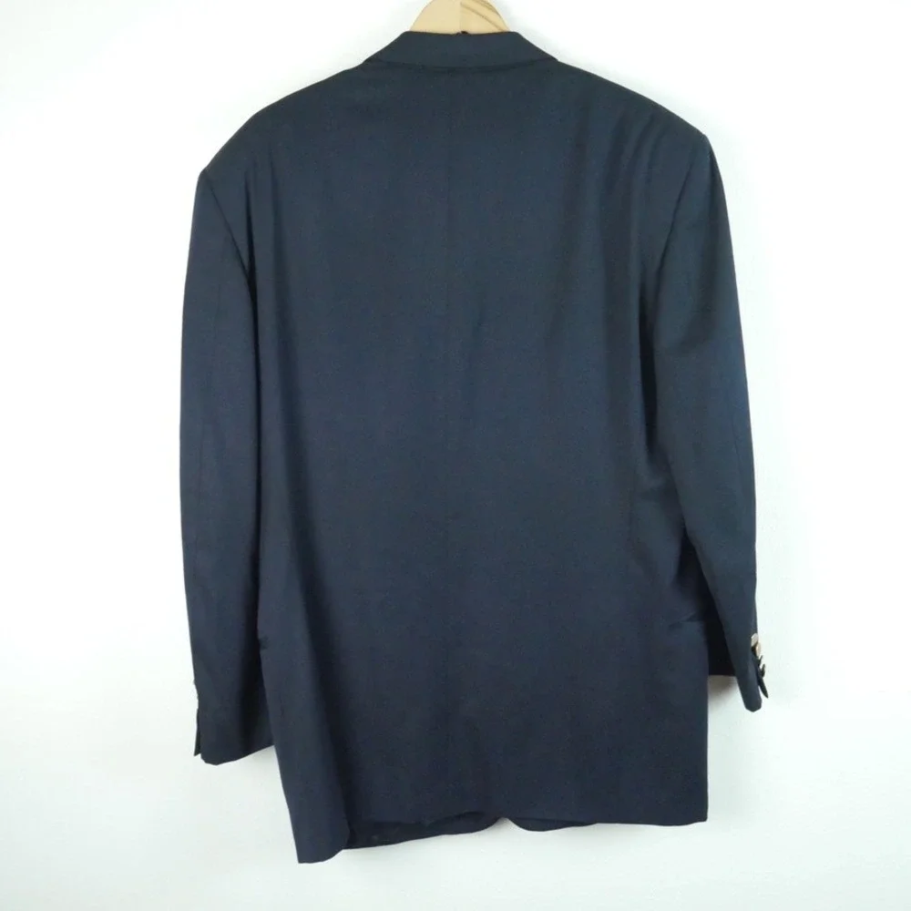 Valentino Uomo Vintage Mens Navy Blue Blazer Jacket Gold Buttons Italy‎ Size 44R